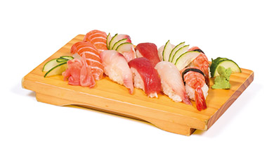 Menu B  Soupe, Crudités | Assortiment de 10 Sushis |   20.00 €